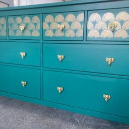 Large Art Deco Chest Of Drawers Painted Bespoke Stencilled - thumbnail 2