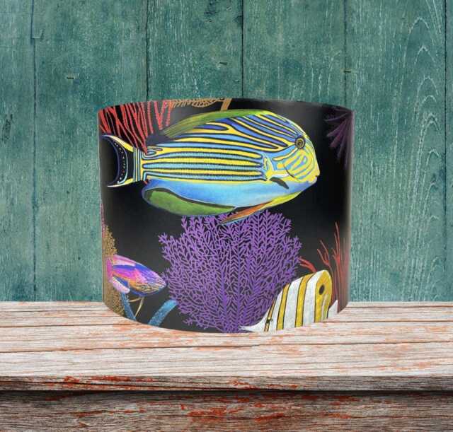 Tropical Fish Lampshade For Ceiling & Table Lamps, Ocean Aquarium Drum Light Shade - image 1