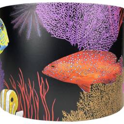 Tropical Fish Lampshade For Ceiling & Table Lamps, Ocean Aquarium Drum Light Shade - thumbnail 3