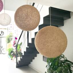 2 Globe Pendant Lights, Lamps, Modern Hanging Handmade Globe Light - Sphere - 24