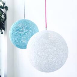 2 Globe Pendant Lights, Lamps, Modern Hanging Handmade Globe Light - Sphere - 24 - thumbnail 3