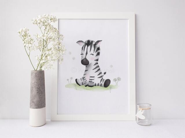 Zebra Nursery Art - Baby Shower -Zebra Decor Prints Safari Print Sweet Cheeks Images - image 1
