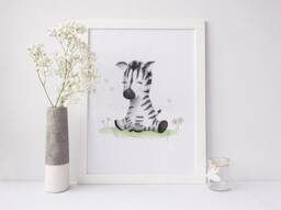 Zebra Nursery Art - Baby Shower -Zebra Decor Prints Safari Print Sweet Cheeks Images - thumbnail 1