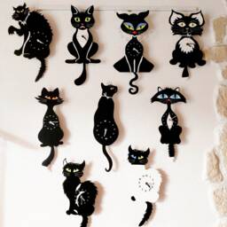 Pendulum Clock Daisy, Cat Clock, Tail Swinging Every Second - thumbnail 4