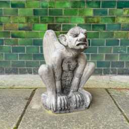 Concrete Gargoyle Statue Stone Guardian Sculpture Handmade Gothic Monster Figurine Outdoor Garden Decor Demon Lover Gift - thumbnail 1
