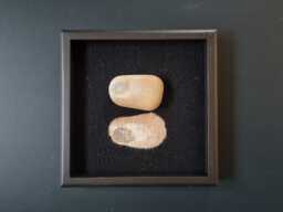 Handwoven Tapestry Wall Art Beach Rock Reflection in Frame