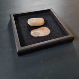 Handwoven Tapestry Wall Art Beach Rock Reflection in Frame - thumbnail 3