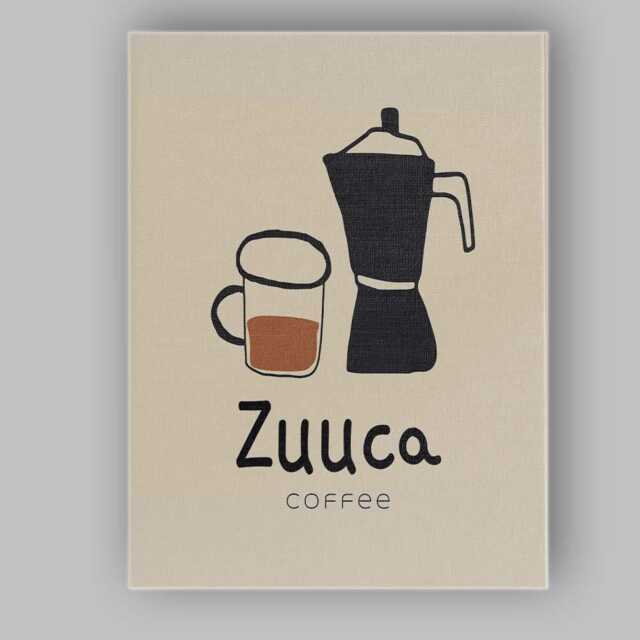 Minimalist Coffee Moka Pot Mug Kitchen Illustration Canvas Wall Art Print Decor Picture Ready To Hang - image 1