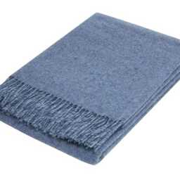 Personalised Embroidered Custom Name Couple Gift Merino Wool Blanket Large Throw Patterned Pale Blue With Text Anniversary - thumbnail 2