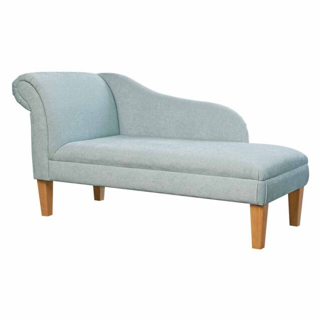 Handmade Duck Egg Velvet Chaise Longue - Pimlico Crush Fabric British Custom Made - image 1