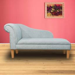 Handmade Duck Egg Velvet Chaise Longue - Pimlico Crush Fabric British Custom Made - thumbnail 3