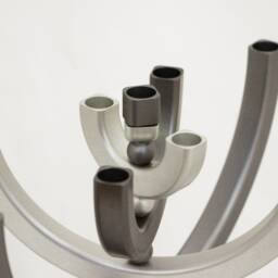 Rotating Hanukkah Menorah With Matte Finish - Modern Kinetic Judaica Art - thumbnail 4