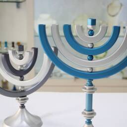 Rotating Hanukkah Menorah With Matte Finish - Modern Kinetic Judaica Art - thumbnail 2