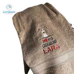 Greyhound Dog Towel - Personalised Face Cloth/Hand Bath Embroidered - thumbnail 2