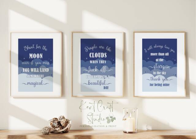 Positive Affirmation Prints, Navy Motivational Art, A4 A3 Poster, Bedroom Home D??cor - image 1