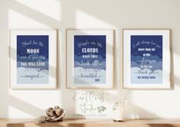 Positive Affirmation Prints, Navy Motivational Art, A4 A3 Poster, Bedroom Home D??cor - thumbnail 1