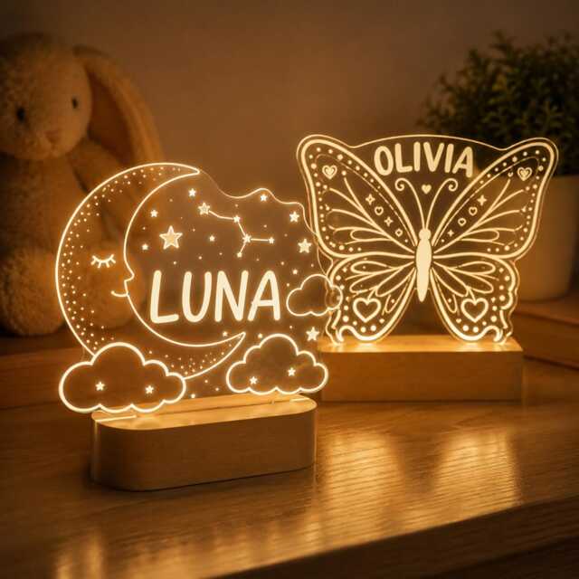 Personalized Night Light With Name Kids Room Decor, Kid Bedroom Light, Led Lamp For Boys Girls, Nursery Newborn Gift - image 1