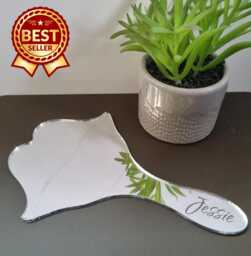 Lips Shaped Mirrored Hand Held Mirror - Many Sizes & Colours - Bespoke Items Made - thumbnail 1