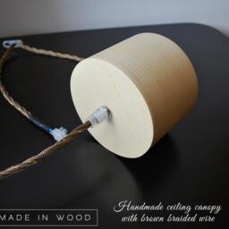 Pendant Lamp From Walnut & Ash Veneer. Modern Ceiling Light. Living Room - thumbnail 4