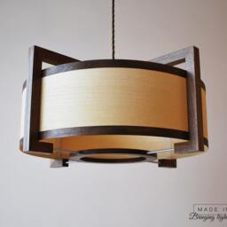 Pendant Lamp From Walnut & Ash Veneer. Modern Ceiling Light. Living Room - thumbnail 2