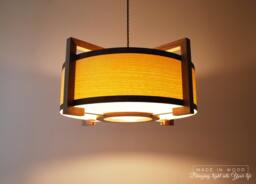 Pendant Lamp From Walnut & Ash Veneer. Modern Ceiling Light. Living Room