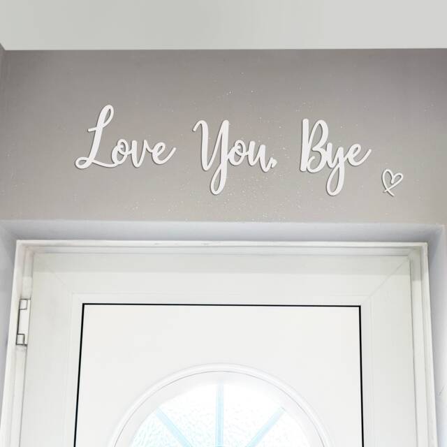 Love You, Bye With A Heart Wooden Wall Quote - image 1