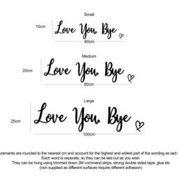 Love You, Bye With A Heart Wooden Wall Quote - thumbnail 3