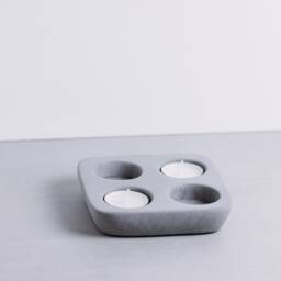 Handmade Concrete Tea Light Holder Modern Candle Tray - thumbnail 2