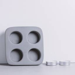 Handmade Concrete Tea Light Holder Modern Candle Tray - thumbnail 3