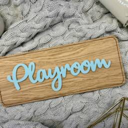 Nursery Name Sign Bedroom Door - Kids Wall Decal Wood For Accessories Baby Plaque D??cor - thumbnail 2