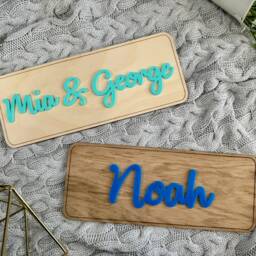 Nursery Name Sign Bedroom Door - Kids Wall Decal Wood For Accessories Baby Plaque D??cor - thumbnail 3