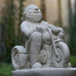 Concrete Biker Garden Statue Motorcycle Man Lover Decoration Outdoor Sculpture Cement & Home Ornament Handcrafted - thumbnail 3