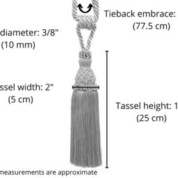 "D??copro Curtain & Drapery Tassel Tieback, Length 10"" - 25cm, Spread 30" - thumbnail 4