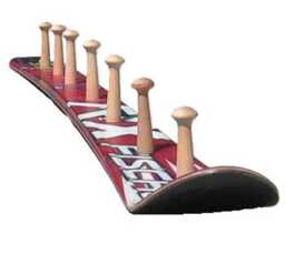 Snow Ski Coat Rack With Wooden Pegs Customizable Reclaimed Decor - thumbnail 3