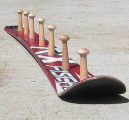 Snow Ski Coat Rack With Wooden Pegs Customizable Reclaimed Decor - thumbnail 4