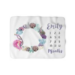 Girl Milestone Blanket, Baby Monthly Month Mermaid Shower Gift, Gift - thumbnail 2