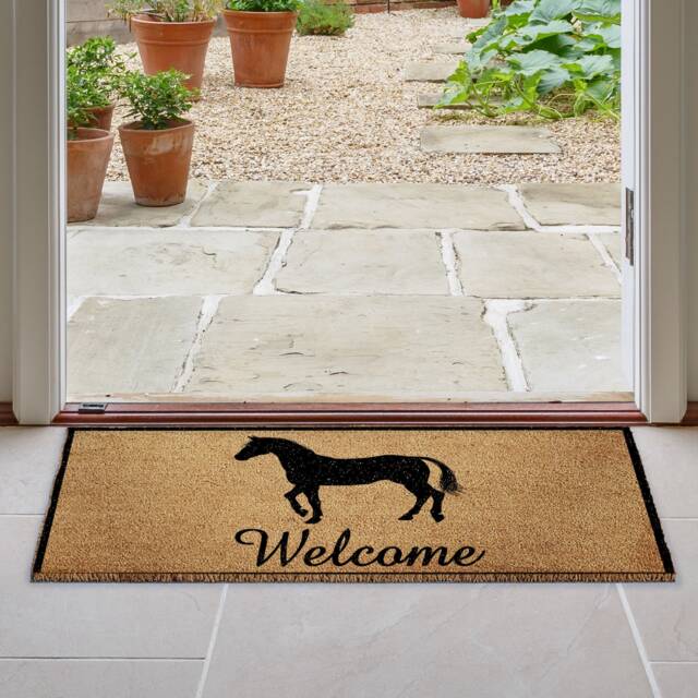 Large Doormat Horse Welcome - Coir Door Mat Rug Home - image 1