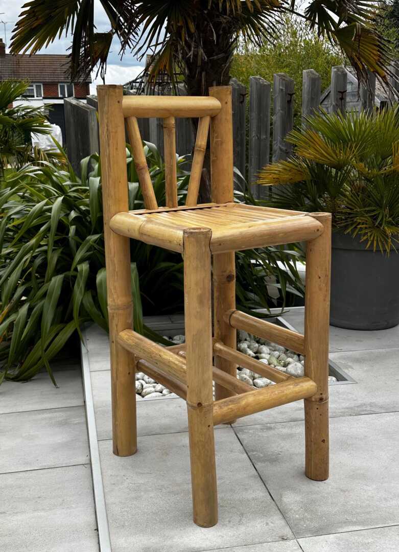 Handcrafted Natural Bamboo Tiki Bar Stool/Chair by