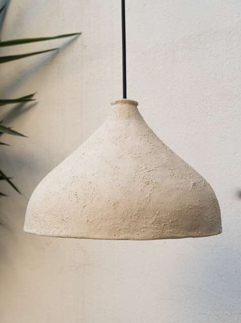 Handmade Ceramic Dome Pendant Light Wabi Sabi Chandelier - image 1