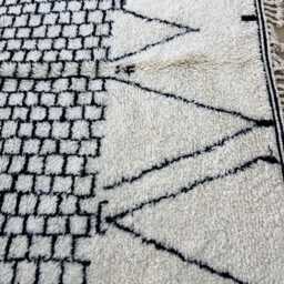 Moroccan Rug 7x9.5 Ft , Rugs For Living Room Checkered Beni Ourain Handmade Berber Wool Area Rugs Bedroom, Boho - thumbnail 4