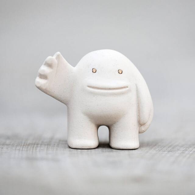 White Ceramic Slap Figurine Designer Art Toy Sculpture - image 1
