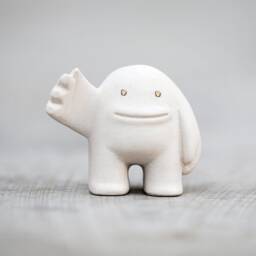 White Ceramic Slap Figurine Designer Art Toy Sculpture - thumbnail 1