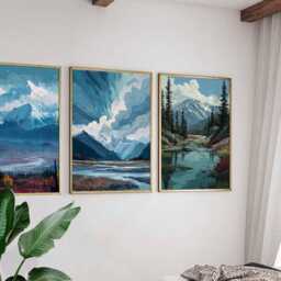Set Of 3 Alaska Posters, Usa Wall Art Prints, Travel Poster Set, Scenic Mountain Nature Posters - thumbnail 3