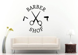 Barber Shop Hair Salon Beauty Haircut Style Fashion Razor Scissors Blow Dryer Wall Sticker Decal Vinyl Mural Decor Art L2271 - thumbnail 1