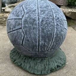 Stone Garden Life Size Football On Grass Statue Painted Detailed Ornament Gift - thumbnail 2