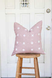 Blush Linen Pillow Cover Throw Boho Chic Home Decor Hand Made Goods Block Printed Bohemian - thumbnail 1