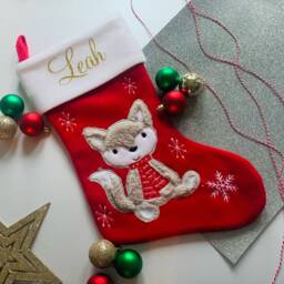 Personalised Christmas Stockings, Kids Woodland Design Stocking, Children's Xmas - thumbnail 2