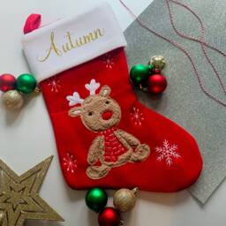 Personalised Christmas Stockings, Kids Woodland Design Stocking, Children's Xmas - thumbnail 3