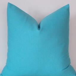Turquoise Cotton Pillow Cover Light Blue Decorative Throw - thumbnail 3