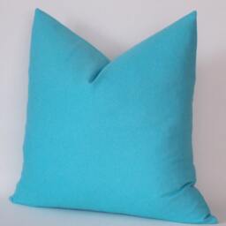 Turquoise Cotton Pillow Cover Light Blue Decorative Throw - thumbnail 4